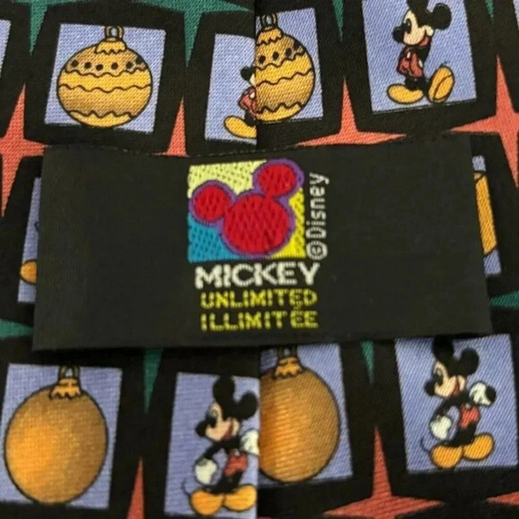 Vintage Disney Unlimited  Mickey Mouse Christmas Neck Tie Holiday - Picture 5 of 8